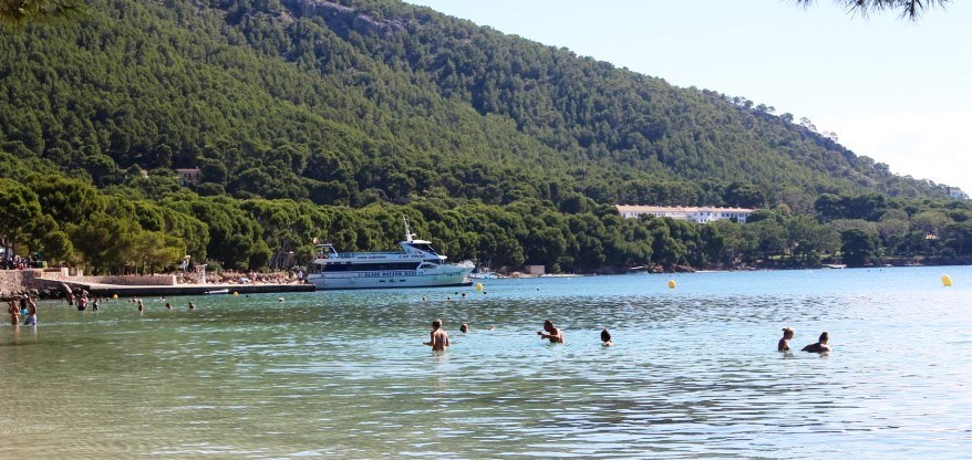 formentor beach, swimming in the sea