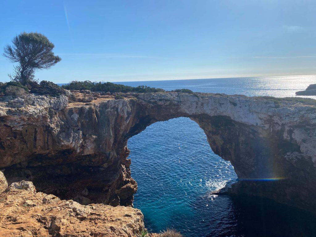 Natural stone arch near the beach