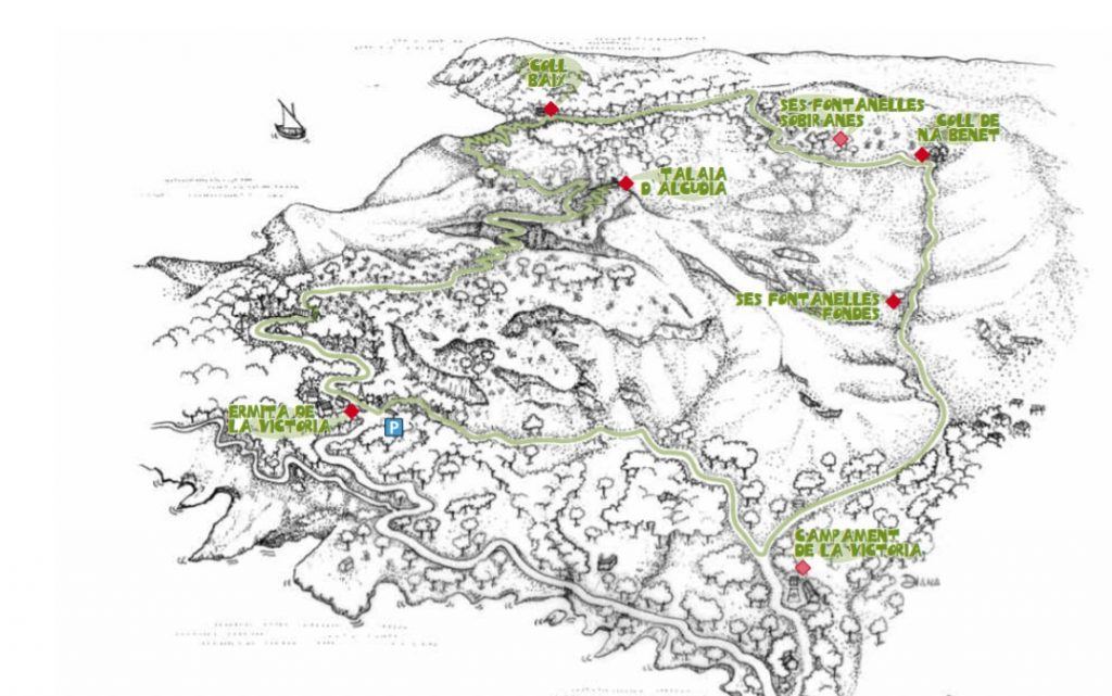 hiking route map es coll baix