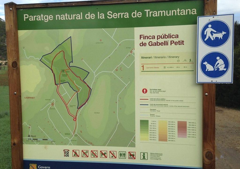 Route map of Ses Fonts Ufanes itinerary