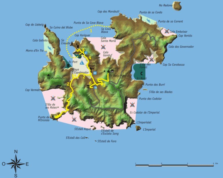 mapa de playas de cabrera
