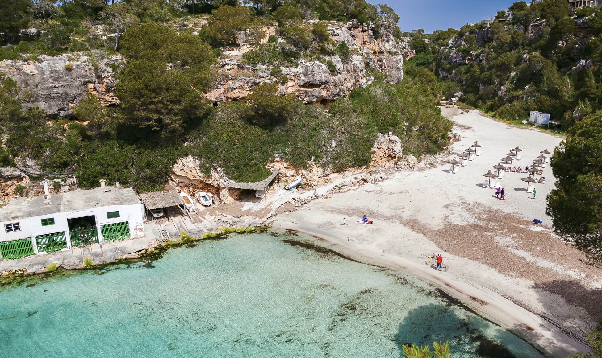 Photogenic Cala Pi beach surrounded by cliffs on the south coast of Mallorca