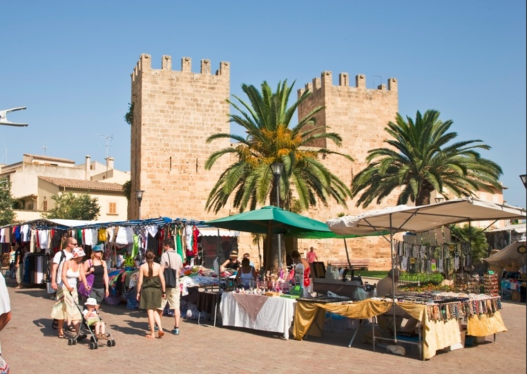 Alcúdia Old Town with medieval walls and historic streets in northern Mallorca