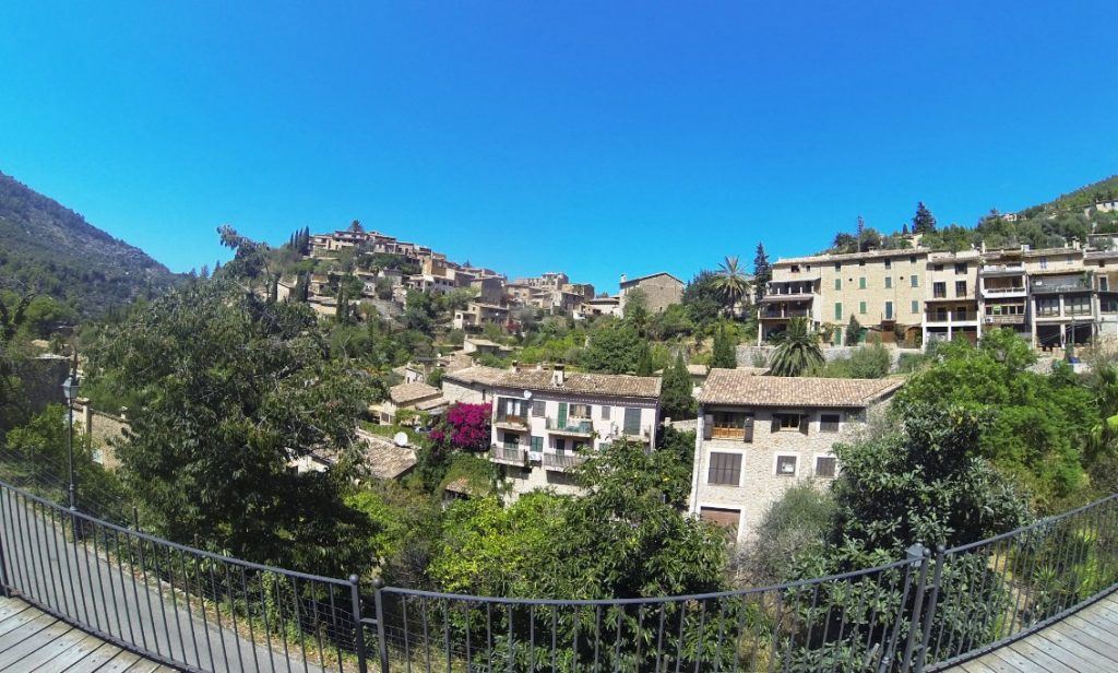 Deià village on the Tramuntana mountains overlooking the coast of Mallorca