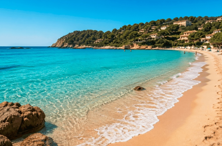 Playa en mallorca en junio.