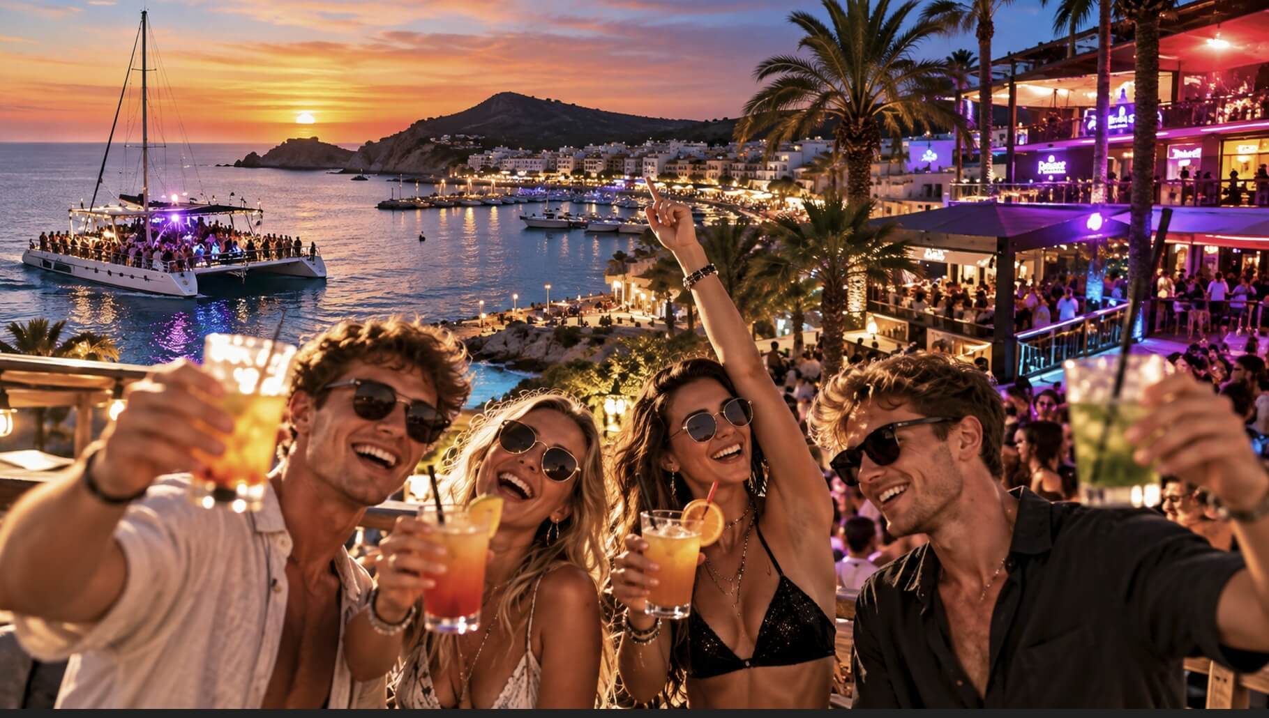 Nachtleben in Cala Ratjada auf Mallorca mit Cocktails, Bars und Partystimmung am Meer